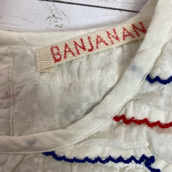 Banjanan Blue and Red Flamenco Top Size Large - Picture 8 of 11